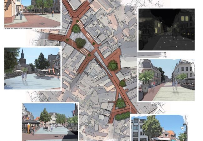 Marktplein en omgeving Groenlo; 1e prijs in een besloten ontwerpprijsvraag